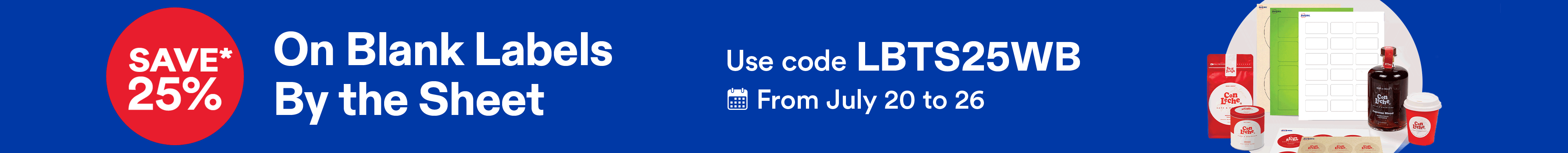 Save 25% on Blank Labels by the Sheet
