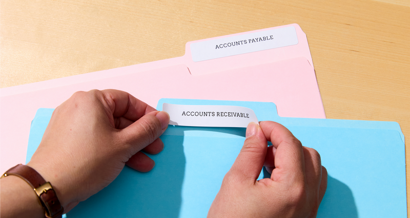 small business labels on a file folder