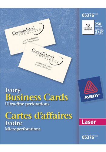 Avery Perforated Business Cards 2" X 3 1 2