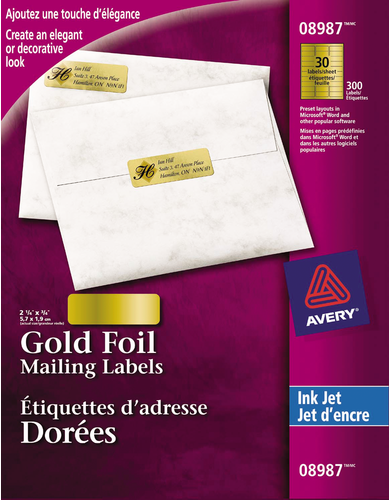 Avery® Gold Foil Mailing Labels 