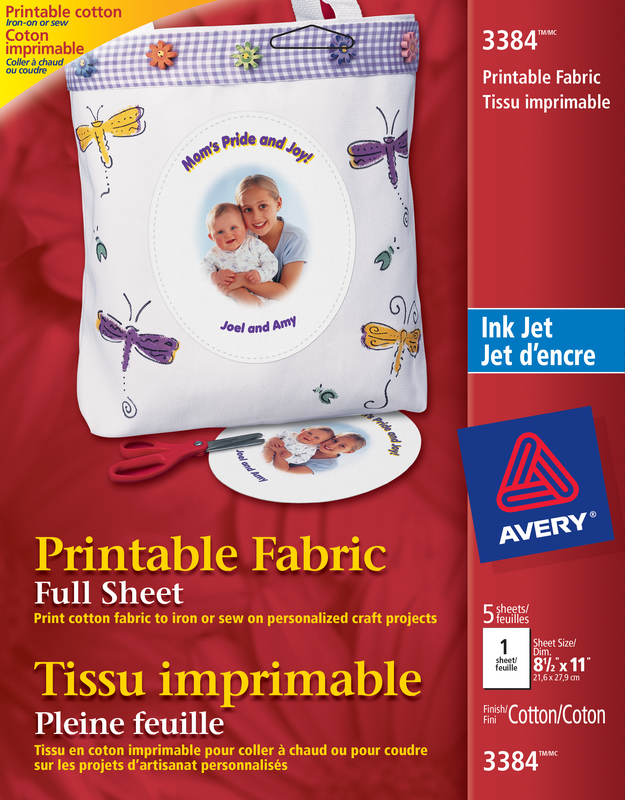 Avery® 03384 Printable Fabric , 81/2" x 11", White