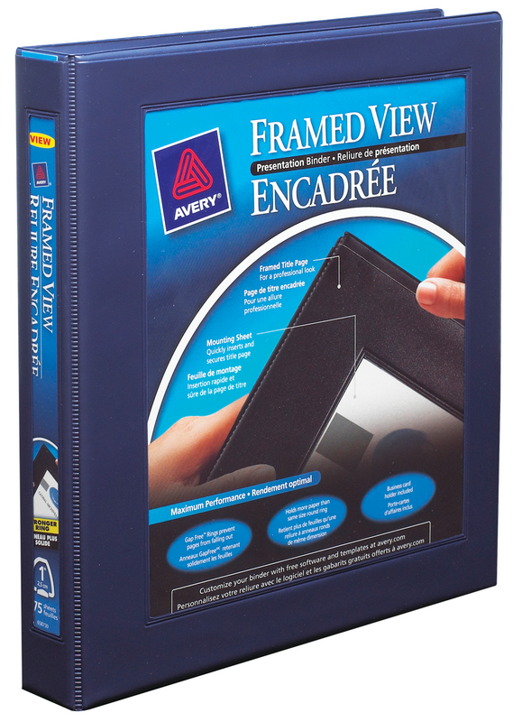 avery framed view presentation binder