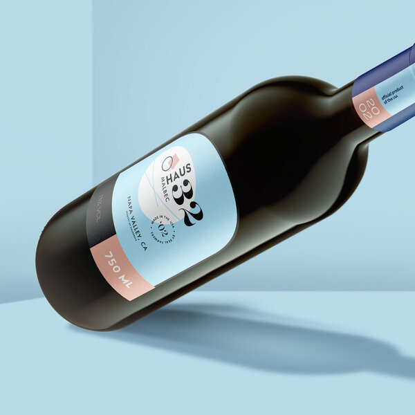 Étiquette de bouteille de vin