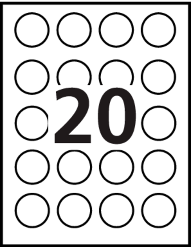 Avery® High Visibility Round Labels 8293 Template 20 labels per sheet
