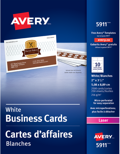 Avery® Carte d'affaires perforées 