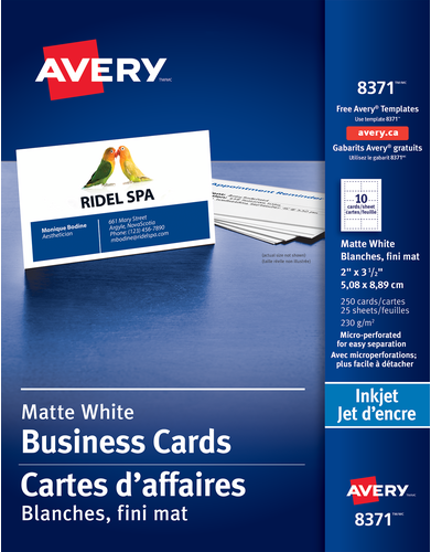 Avery&reg; Cartes d'affaires perforées 