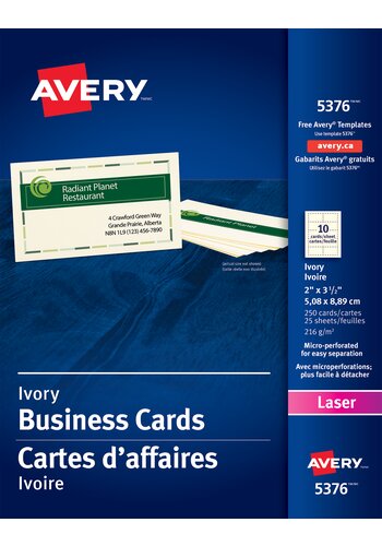 Avery Perforated Business Cards 2" X 3 1 2