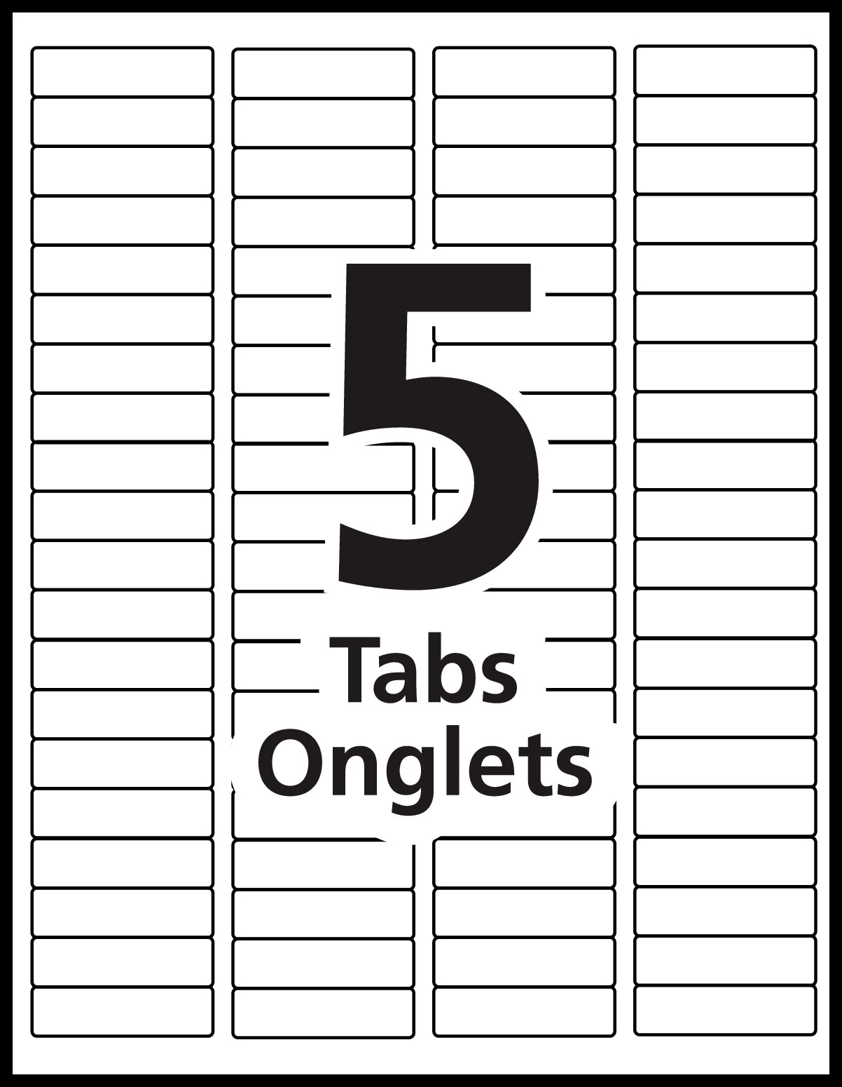 Printable Divider Tab Label Template