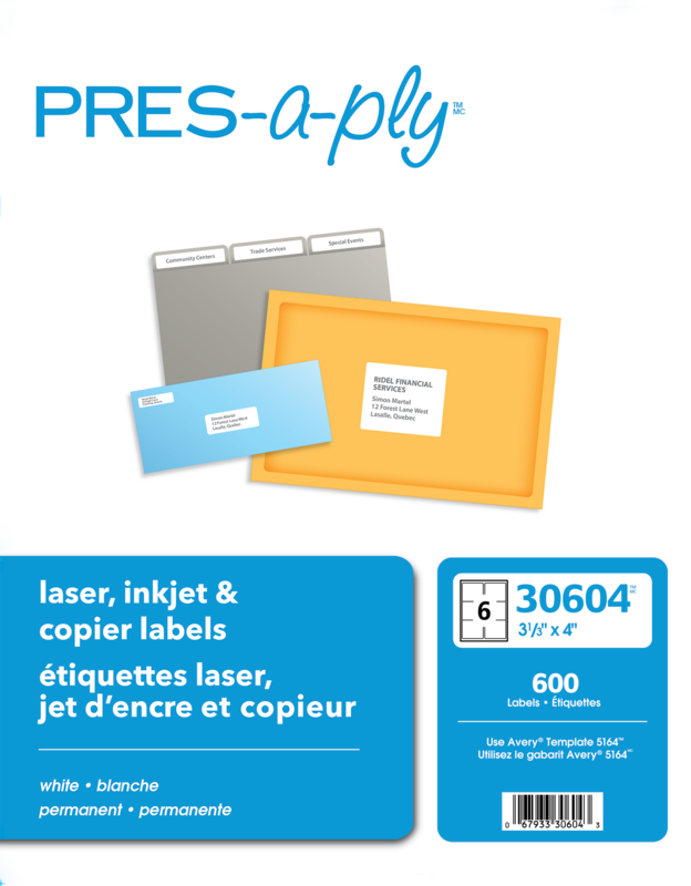 Avery® 30604 - PRES-a-ply™ Shipping Labels, 3⅓
