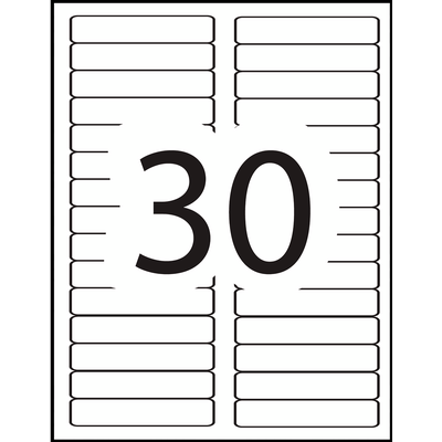 Avery Filing Labels - 5766 - Template - 30 labels per sheet