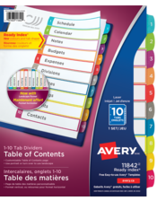 Ready Index&reg; Customizable Table of Contents Dividers