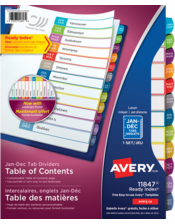 Ready Index&reg; Customizable Table of Contents Dividers