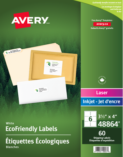 Avery® Étiquettes d'expédition écologiques 