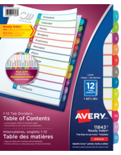 Ready Index&reg; Customizable Table of Contents Dividers
