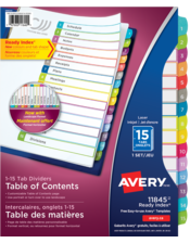 Ready Index&reg; Customizable Table of Contents Dividers