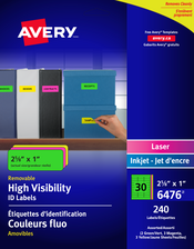 Étiquettes d'identification voyantes couleurs fluo amovibles 