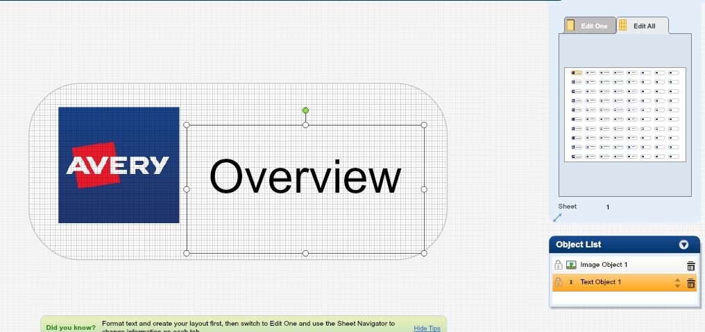 Adjust alignment of logo in Avery Design and Print Online 