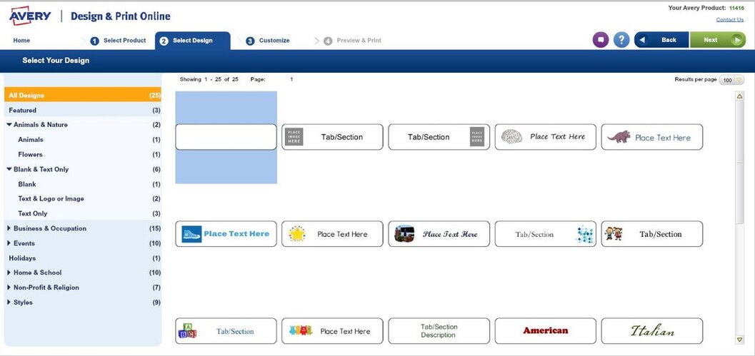 Choose Design for Easy apply indexmaker dividers 