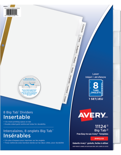 Avery® Intercalaires Insérables Big TabMC