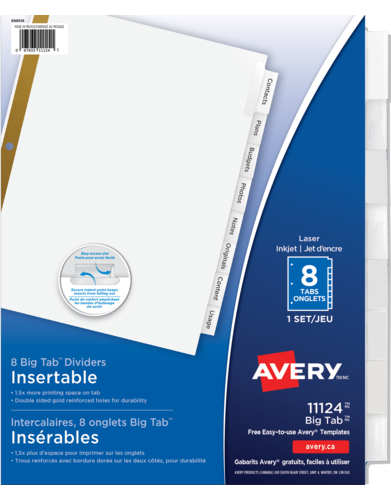 Big Tab&trade; Insertable Dividers