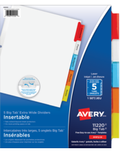 Big Tab&trade; Insertable Extra Wide Dividers