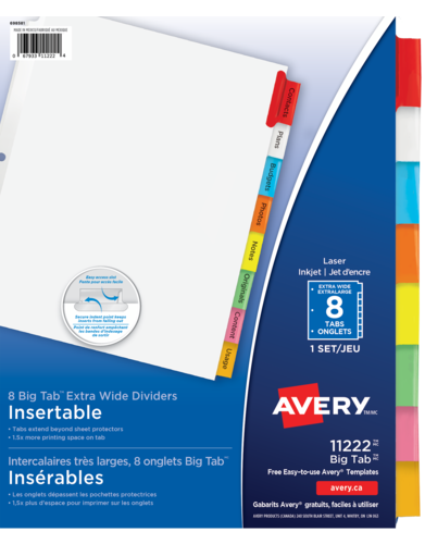 Avery® Big Tab™ Insertable Extra Wide Dividers 