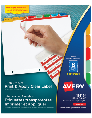 Avery® Print & Apply Clear Label Dividers