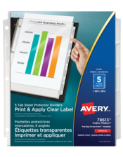  Print & Apply Clear Label Sheet Protector Dividers Index Maker&reg;