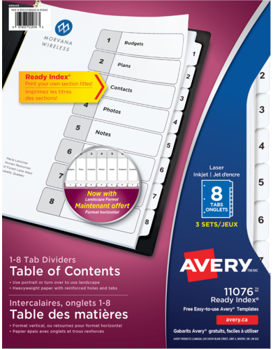 Avery&reg; Ready Index&reg; Table of Content Dividers 