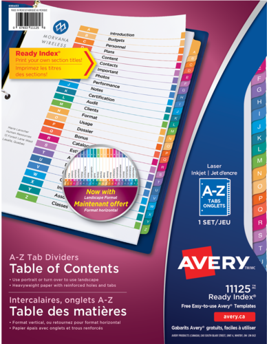 Ready Index&reg; Table of Contents Dividers