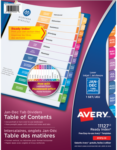 Ready Index&reg; Table of Contents Dividers