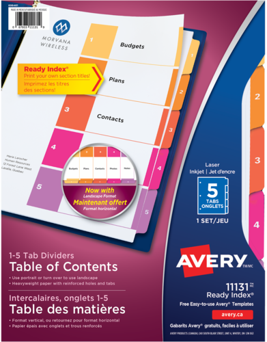 Ready Index&reg; Table of Contents Dividers