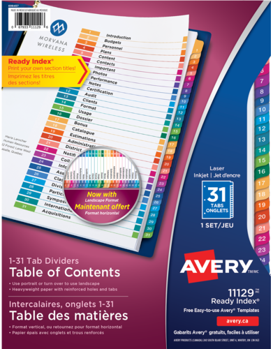 Ready Index&reg; Table of Contents Dividers