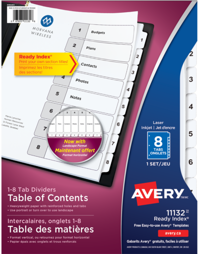 Ready Index&reg; Table of Contents Dividers