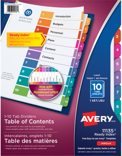Ready Index&reg; Table of Contents Dividers