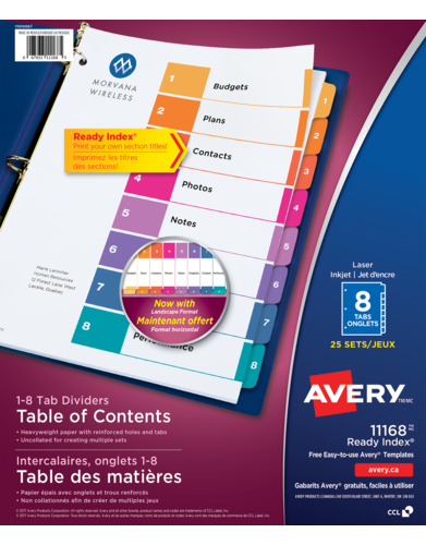 Avery® Ready Index® Table of Content Dividers 