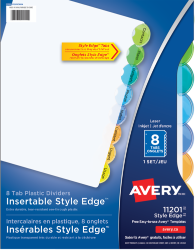  Insertable Style Edge&trade; Plastic Dividers