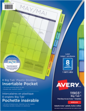  Big Tab&trade; Insertable Plastic Dividers with Pockets