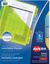  Big Tab&trade; Insertable Plastic Dividers with Pockets