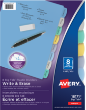  Big Tab&trade; Write & Erase Plastic Dividers