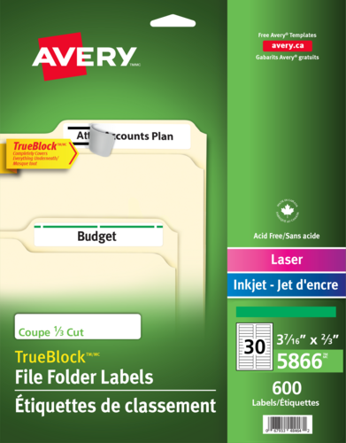 Avery® Étiquettes de classement 