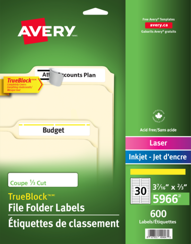 Avery® Étiquettes de classement 