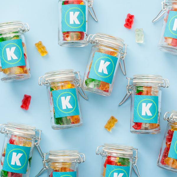 Square Labels on Candy Jars