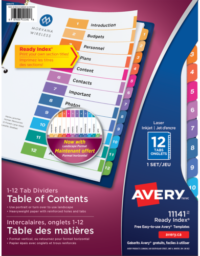 Ready Index&reg; Table of Contents Dividers