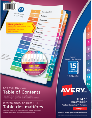 Intercalaires Ready Index® avec table des matières 