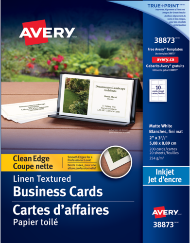 Avery® Cartes d'affaires à coupe nette 