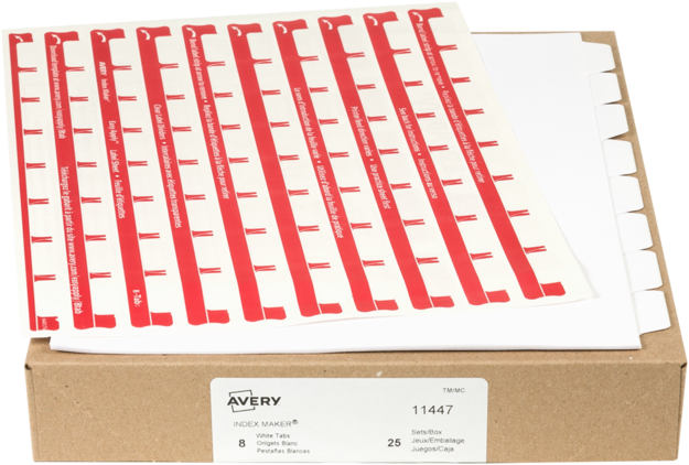 Avery® 11447 - Index Maker® Clear Label Dividers , 8-1/2" x 11", White