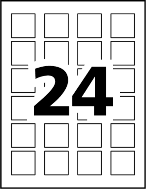 Avery® PrinttotheEdge Square Labels 22805 Template 24 labels