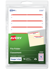 Red File Folder Labels
