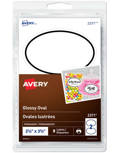 Avery&reg; Étiquettes ovales lustrées